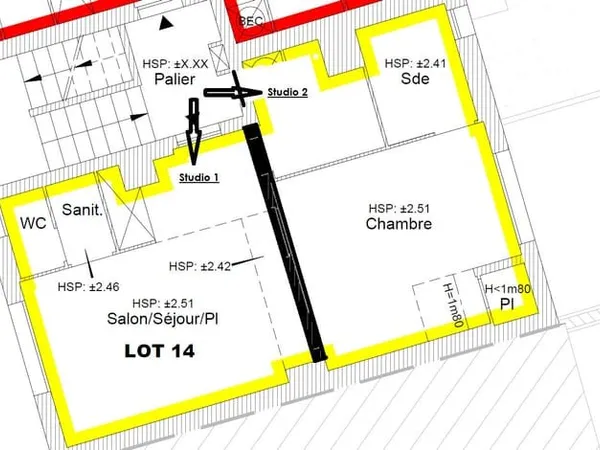 Vente appartement T2, divisible en 2 studios - obligation d'acheter un T2 au prix de 169.000€