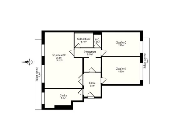 Vends en Viager -appartement - 83m²