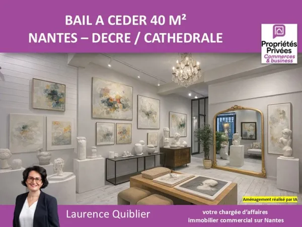 44000 NANTES - BAIL A CEDER, LOCAL COMMERCIAL 40 M² PROCHE CATHEDRALE