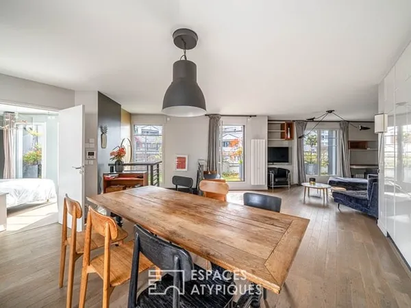 Dernier étage contemporain avec terrasses