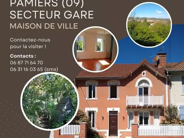 MAISON DE VILLE, rénovée et lumineuse, avec grand jardin intimiste arboré