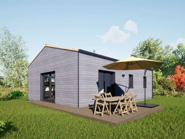 Projet de construction d'une maison bois de 70 m² avec terrain à LES PONTS-DE-CE (49)
