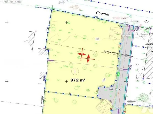 Terrain 972 m² BLAINVILLE SUR MER