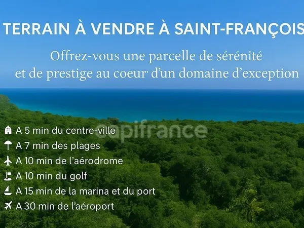 Terrain d'exception à Saint-François (971), lotissement de 5 lots, terrain viabilisé, étude de sol r