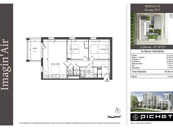Appartement 3 pièces 66 m²