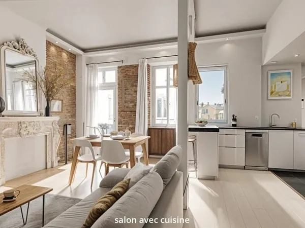 Appartement T3 rénové cachet ancien en souplex