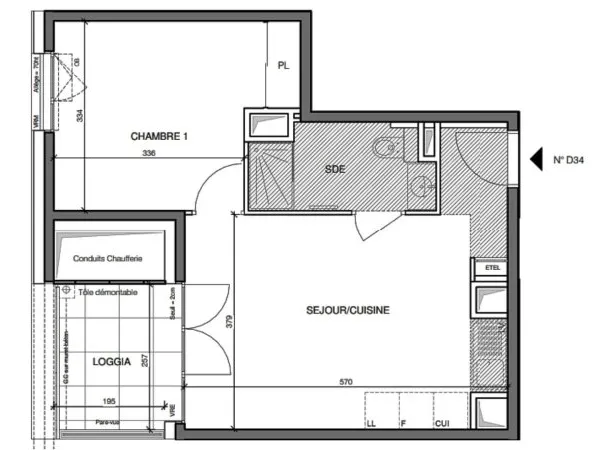 Appartement 2 pièces 40 m²
