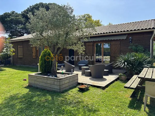 GRAYAN-ET-L'HOPITAL, CHALET BOIS 91 M2 ENV. - 3 CHAMBRES - GARAGE