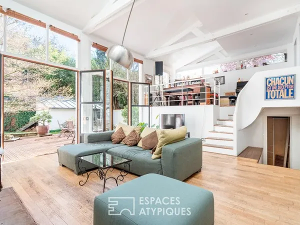 Maison avec extension et jardin d'inspiration japonaise