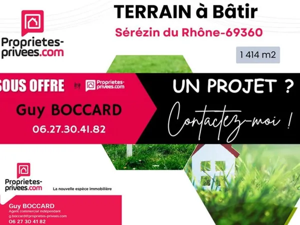 Terrain Serezin Du Rhone 1414 m2