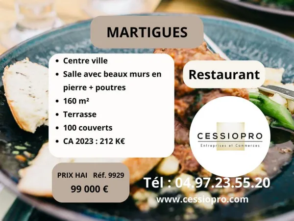 RESTAURANT 100 COUVERTS MARTIGUES CENTRE VILLE
