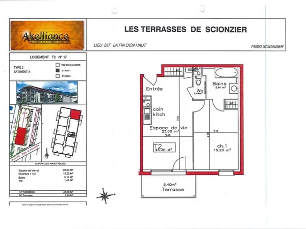 T2 Scionzier - Loi Pinel - 45m2 - 579EUR CC