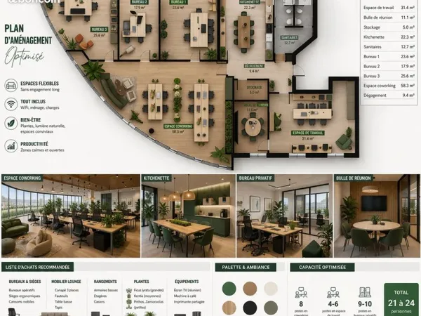 Poste de travail et bureaux en coworking