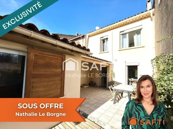 Maison de ville avec jardin et grand garage