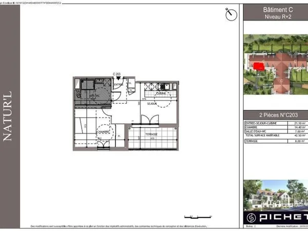 Appartement 2 pièces 42 m²