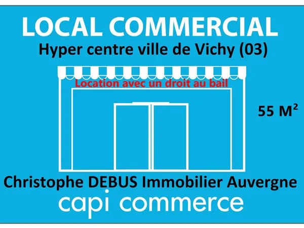 A vendre droit au bail d'une boutique dans la plus belle rue de vichy (03200) pour le commerce