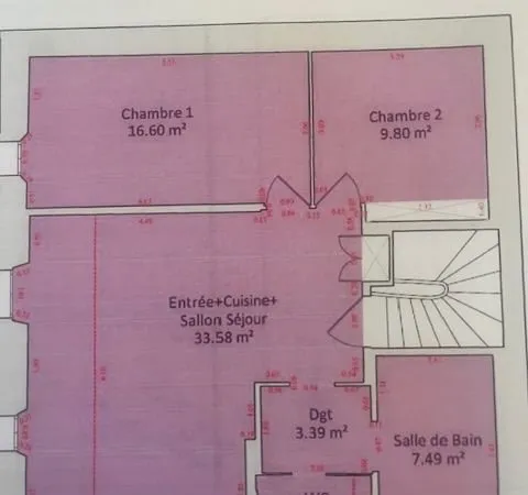 Appartement 3 pièces - Triangle d'Or - 73m² habitables - Aperçu mer