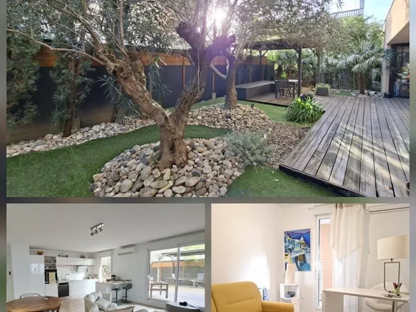 Appartement F4 + jardin + terasses + double box