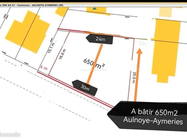 Terrain à batir Aulnoye-Aymeries