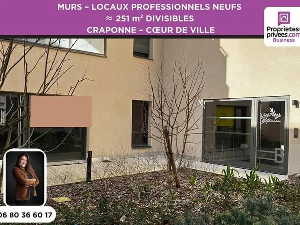 MURS ? LOCAUX PROFESSIONNELS 251 m² CRAPONNE ? C?UR DE CENTRE