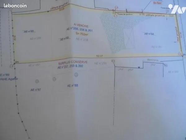 Terrain 752 m² WANQUETIN