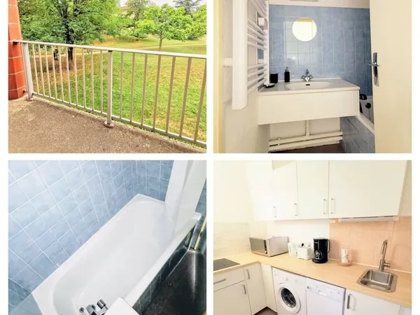 🏠 Meublé 2 pièces, cuisine équipée, Clim, Smart TV, fibre, lave-linge, lave-vaisselle, piscine, tenn