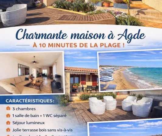 À VENDRE - Votre havre de paix à deux pas des plages !