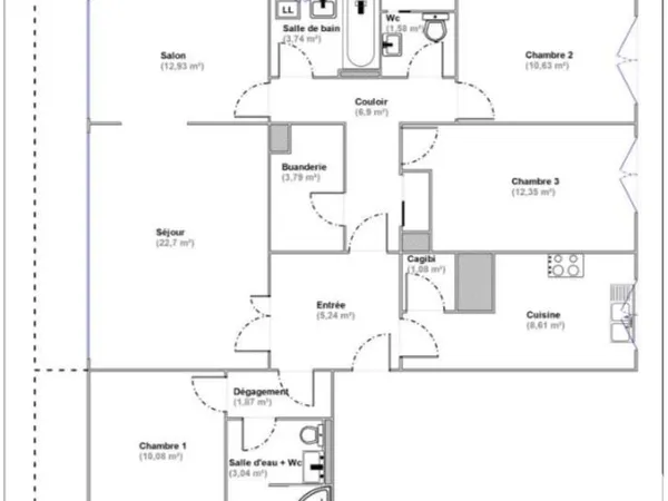 Appartement 5 pièces 105 m²