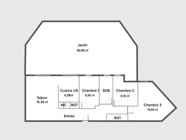 Appartement 4 pièces 80 m²