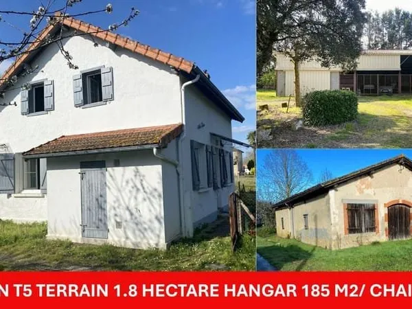 Maison de 101 m² 4 chambres, hangar 185 m², chai en pierres