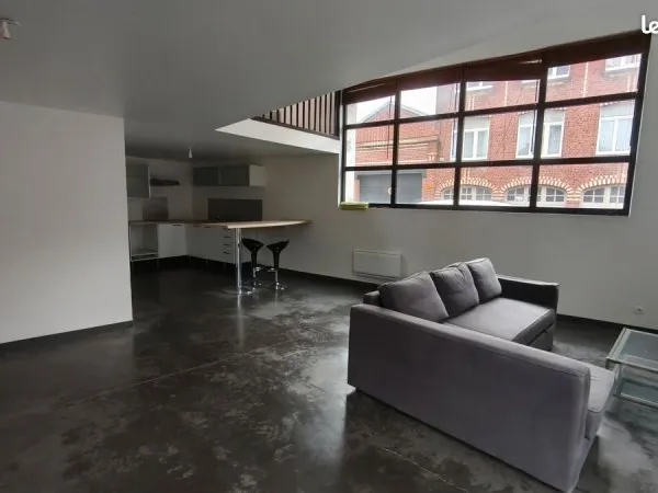 Loft T2 style industriel - 90 m² - Tourcoing (Blanche Porte / Flocon)