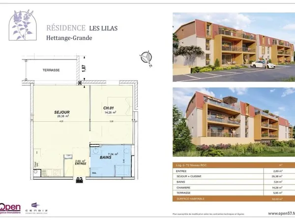Appartement 2 pièces 50 m²