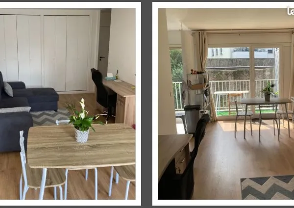 DISPONIBLE - Grand studio meublé - Balcon lumineux - dispo fin mai 2026