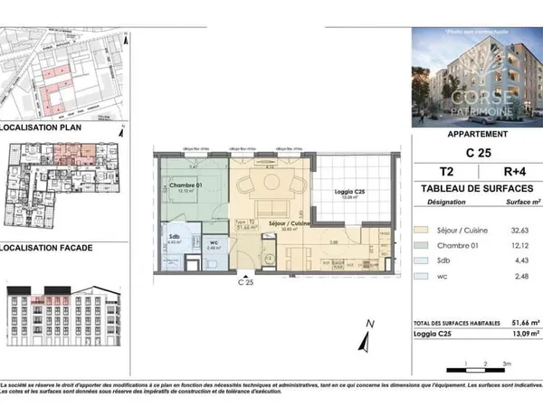 APPARTEMENT 2 PIECES 52,66 m2 ET LOGGIA - PROPRIANO