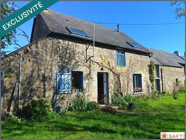 Maison en pierre du 19 ème siècle, dépendances en pierres et terre- terrain arboré 1000 m 2.