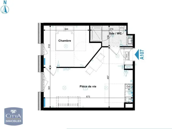 Appartement 2 pièces 40 m²