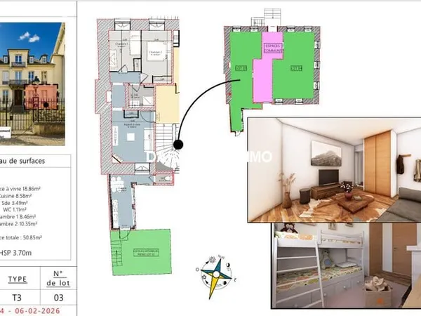 APPT T3 50M2 AVEC EXTERIEUR PRIVATIF