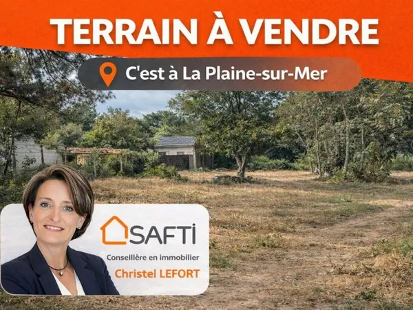 Terrain - La Plaine sur Mer - 704 m2 - 200 m plage du Cormier