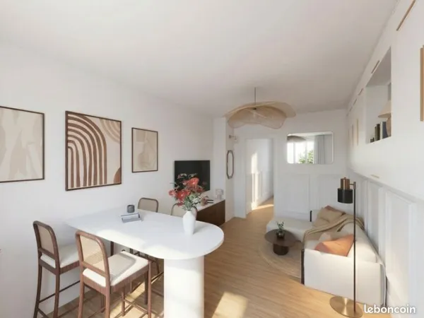 Studio 26,4 m² traversant, calme et lumineux avec balcon & cave