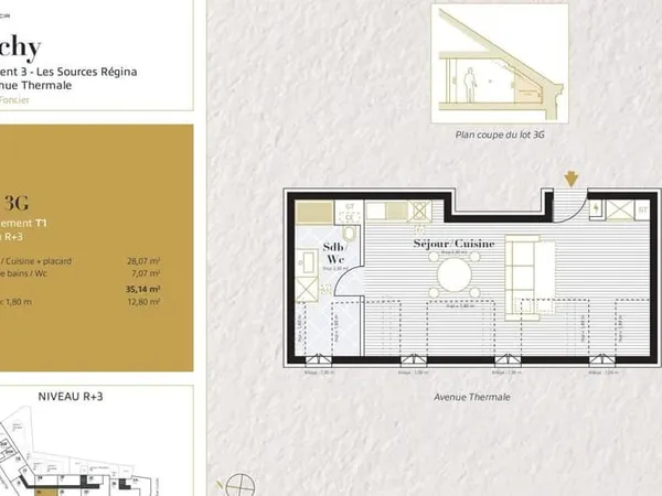 Appartement 1 pièce 35 m²