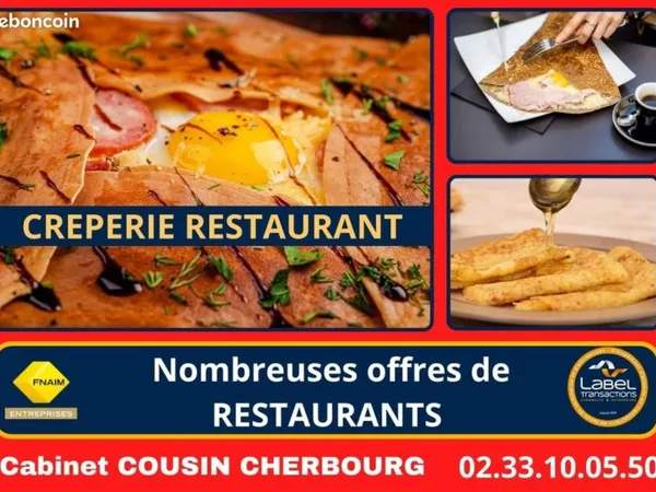 Fonds de commerce crêperie, restaurant Valognes