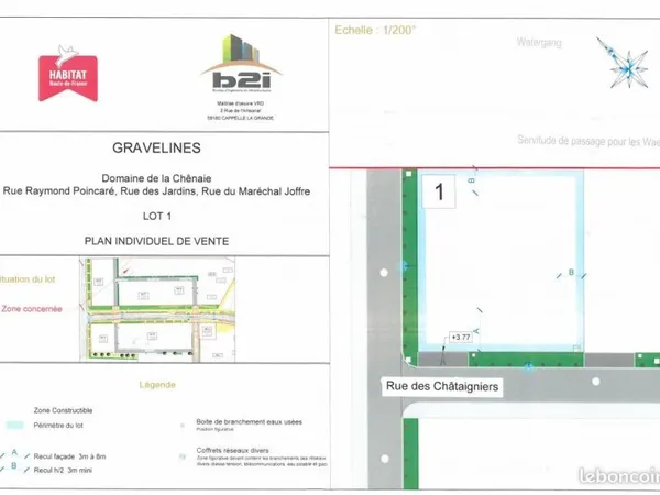 Terrain 438 m² Gravelines