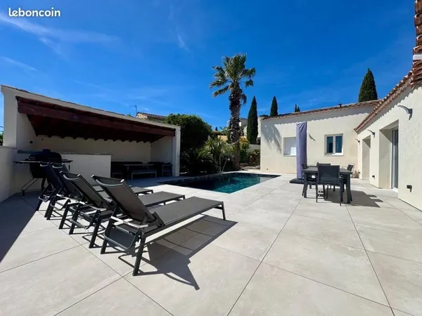 Nîmes / vacquerolles - villa plain pied type 4 avec double garage, piscine, jardin
