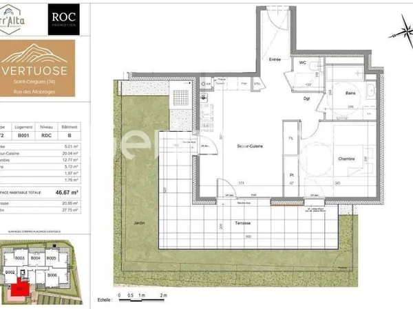 Appartement 2 pièces 46 m²