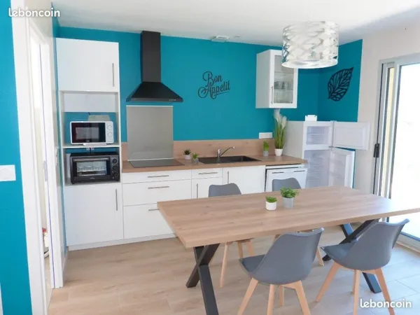 Maison neuve, meublée,67m², plain pied, 2 Chambres, TV,WIFI,2 Parking,SAINT PARDOUX,proche bourg/Lac