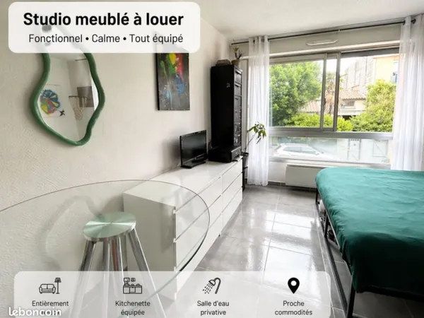 Studio meublé 21 m² - Toulouse - Calme, centre-ville, parking - 590 /mois CC