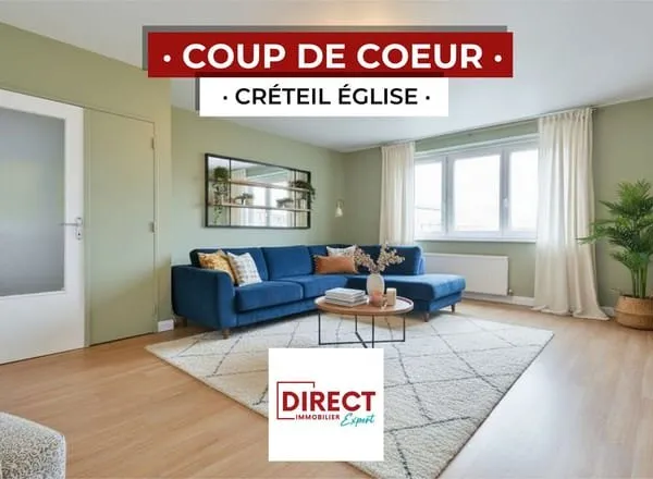 CRETEIL EGLISE : APP. 3P + PARKING + CAVE