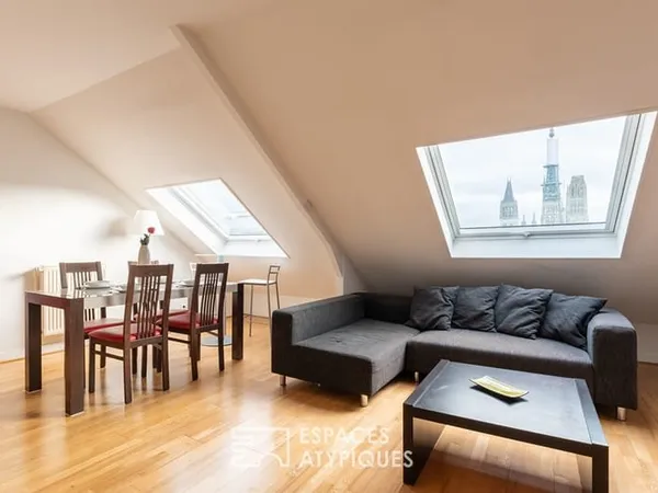 Appartement sous les toits avec vue sur la Cathédrale de Rouen