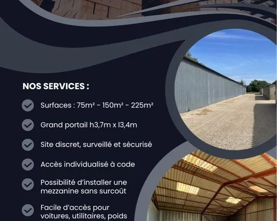 Box de stockage sécurisé - 75, 150, 225 m²