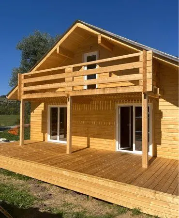 Chalet bois neuf 129 mètres sur terrain 890 vue imprenable sur montagnes 04